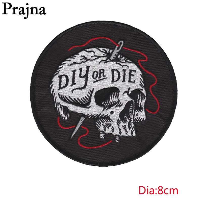 Prajna DIY или DIE Death патч готический панк Утюг на черепе аппликация швейная ткань