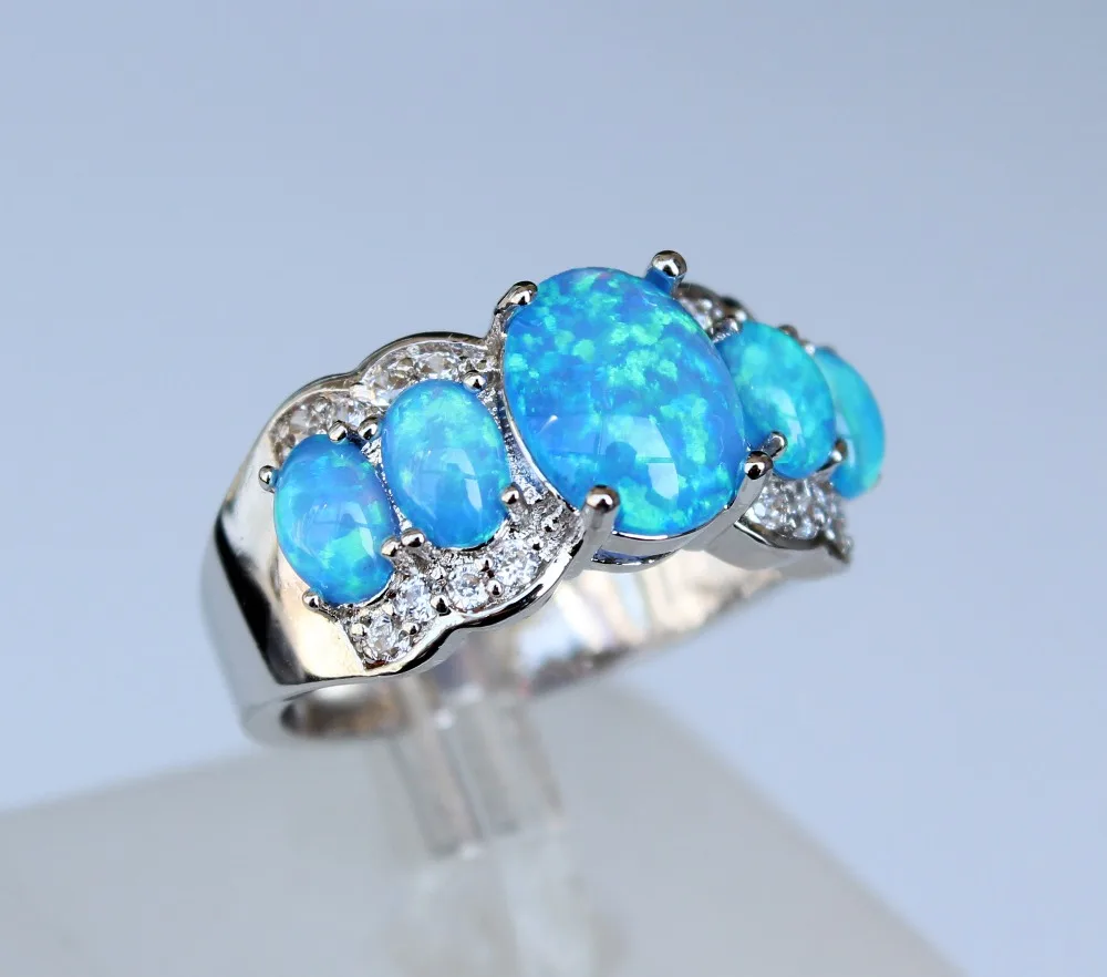 Белые кольца с огненным опалом для женщин|ring treatment|jewelry fashion ringsring holder jewelry |