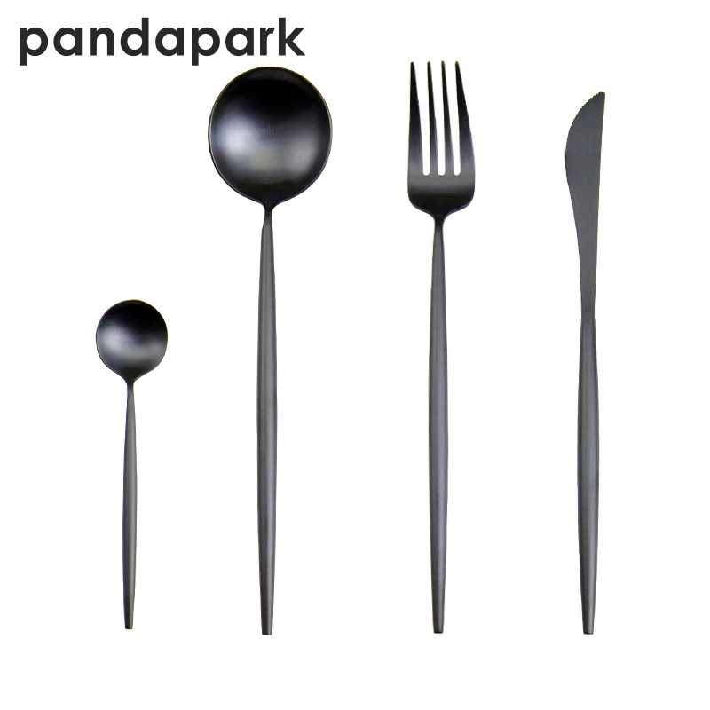 Pandapark Красивая винтажная 304 посуда из нержавеющей стали для ресторанов столовые