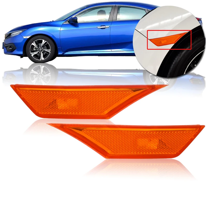 CAPQX желтый для Civic 2015 2016 2017 передний боковой сигнал поворота подлинное крыло свет