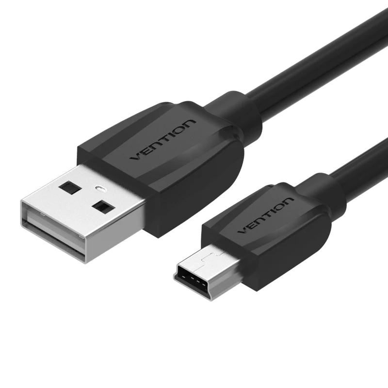 black mini usb cable Vention Mini USB кабель Mini USB к USB кабель передачи данных для быстрой зарядки для сотового телефона цифровой камеры HDD MP3 MP4 плеер планшеты gps - Цвет: black mini usb cable
