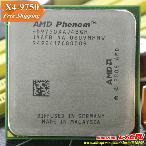 Процессор AMD Phenom X4 9750 четырехъядерный процессор(2,4 ГГц/2 м/125 Вт/2000 ГГц) Socket am2+ 940 pin, есть, 9950