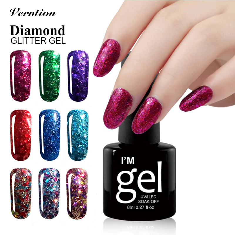 Профессиональный дизайн 8 мл бриллиантовый блеск с ультрафиолетовым свечением