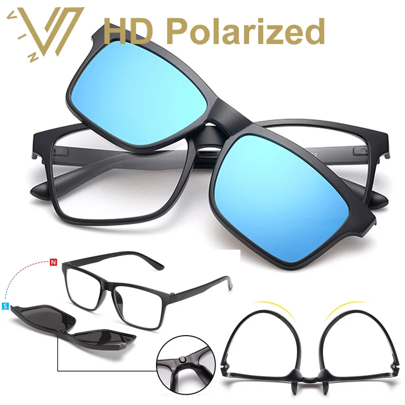 Высокое качество TR90 Frame клип очки магниты УФ поляризованных солнцезащитных очков