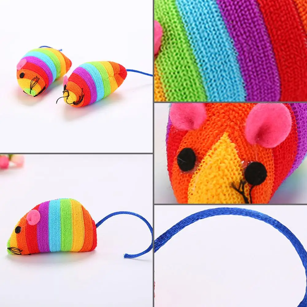 Кошка Радуга мышь модельная игрушка кошка моделирование мышь обучающая игрушка ПЭТ Красочные Портативные Обучающие игрушки экологически чистые