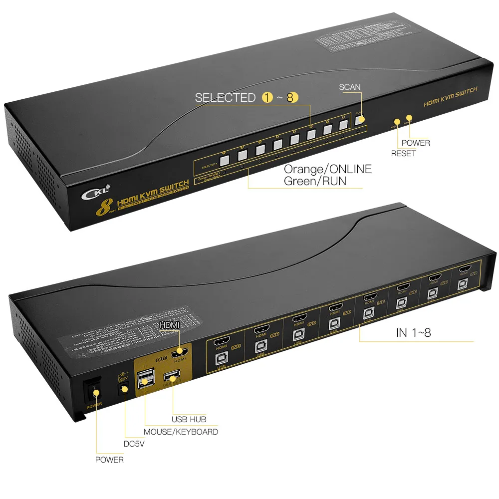HDMI KVM переключатель 8 портов USB 2 0 с кабелями ПК МОНИТОР клавиатура мышь для компьютера ноутбука сервера DVR CKL