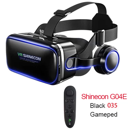 035 black gamepad VR shinecon 6,0 Google Cardboard Pro версия VR Виртуальная реальность 3D очки и умный Bluetooth беспроводной пульт дистанционного управления геймпад - Цвет: 035 black gamepad