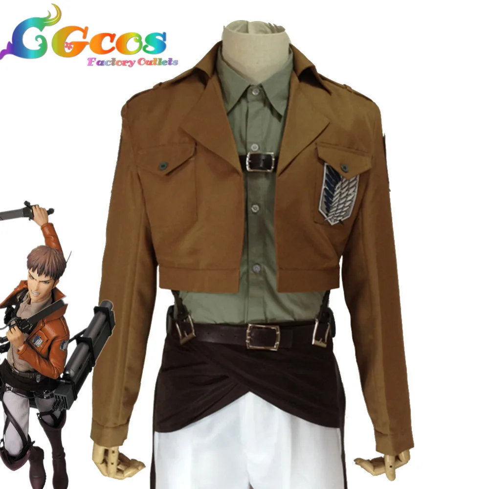 CGCOS Бесплатная доставка Косплэй костюм атака на Титанов Shingeki нет Kyojin Жан Кирстейн