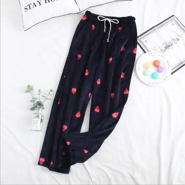 floral 5 Fdfklak новые зимние фланелевые пижамы Штаны; одежда для отдыха; одежда пижамные штаны Пижамные брюки для женщин; теплые штаны для сна M-XL Q1461 - Цвет: floral 5