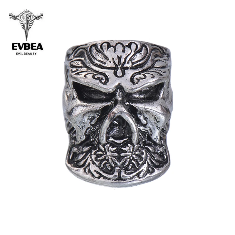 EVBEA титановое Прямая поставка большое панк байкерское кольцо с черепом для