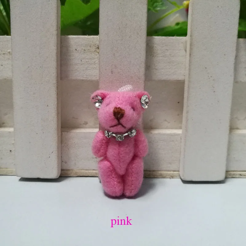 20pcs/lot Wholesale 3.5cm Mini joint bear teddy with Diamond mini plush Toy 10 colors to choose | Игрушки и хобби