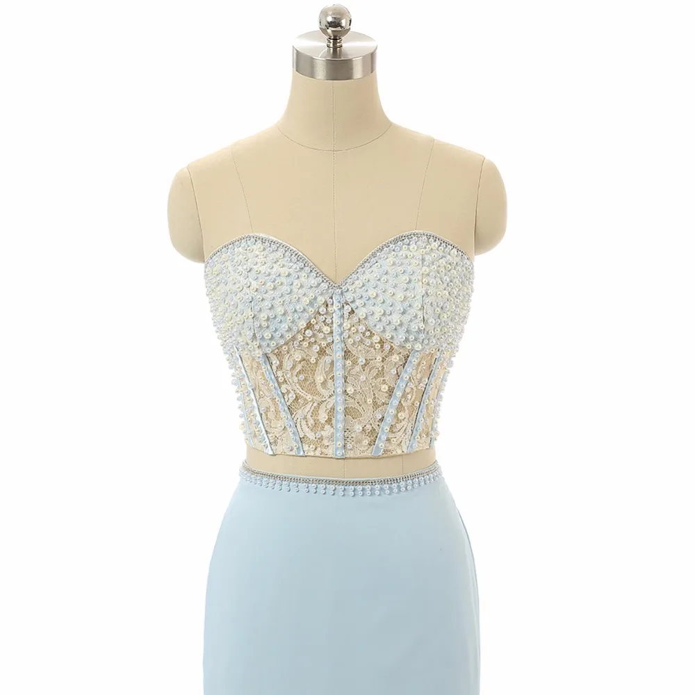 Forevergracedress настоящая фотография Двойка светло голубое платье для выпускного