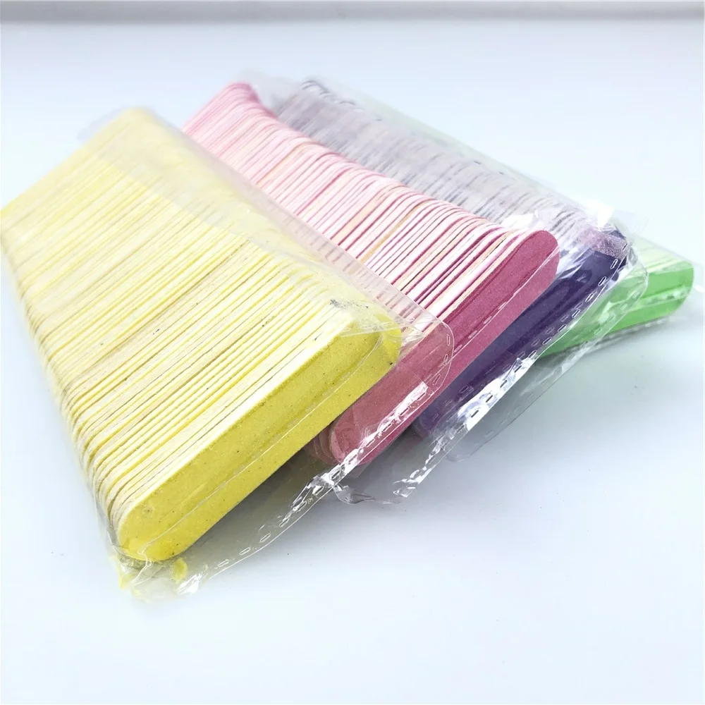 100 шт./компл. утолщенные деревянные пилочки для ногтей для маникюра 100/180 сильное толстое шлифование наждачной бумагой гвоздей напильники для полировки ногтей инструмент для ухода за ногтями
