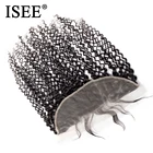 ISEE волосы перуанские кудрявые фронтальные кружева Закрытие 13*4 швейцарские кружевные волосы для наращивания Remy человеческие волосы натуральный цвет бесплатная доставка