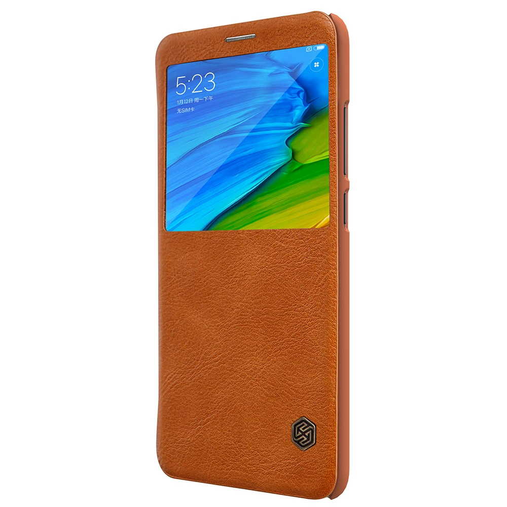 Флип чехол для Xiaomi Redmi Note 5 Pro Nillkin серия Qin из искусственной кожи Pro|Чехлы-книжки| |
