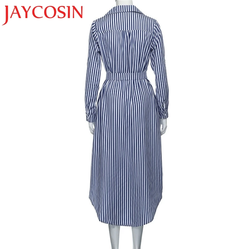 Женское винтажное платье в полоску JAYCOSIN длинное с глубоким v образным вырезом и