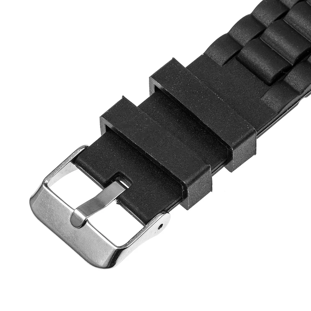 22 мм 24 силиконовый резиновый ремешок для часов из нержавеющей стали с пряжкой