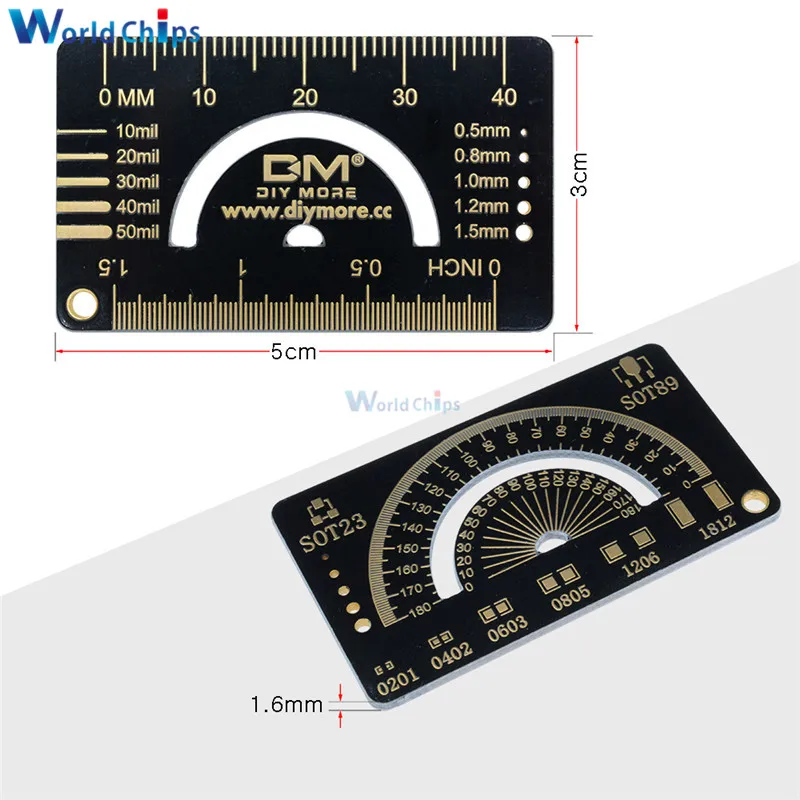 15 см, 20 см, 25 см Многофункциональный PCB линейка, измерительный инструмент резистор микросхема конденсатора IC диод поверхностного монтажа транзистор посылка электронные фондовые