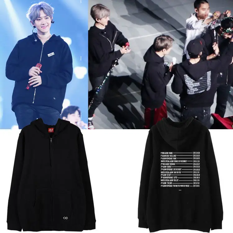 Allkpoper KPOP EXO Zipper The EyXiOn пуловер BAEKHYUN Sweatershirt SUHO DO