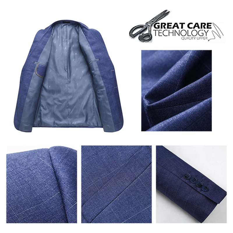 YUNCLOS европейский размер Мужской Блейзер пиджак формальный деловой блейзер