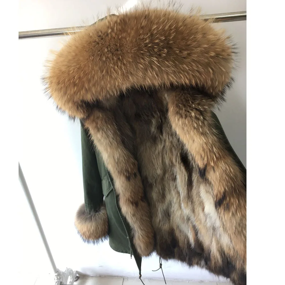 Шуба из натурального Лисьего меха, зимняя куртка, Женская длинная парка, воротник из натурального меха енота, капюшон, Толстая теплая меховая подкладка, парки, уличная одежда