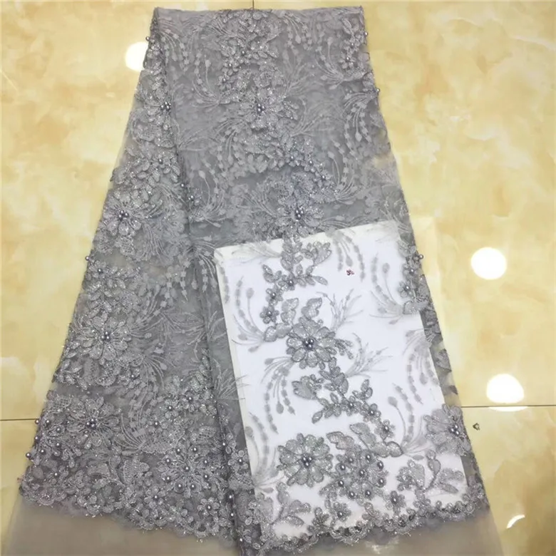 Новое поступление 2019 африканские французские кружевные ткани с бусинами и