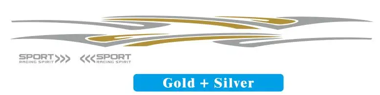 Gold-Silver Гоночный спортивный стикер в полоску для тела автомобиля с поясными линиями для Mitsubishi ASX Outlander 2011- автомобильные водонепроницаемые наклейки - Название цвета: Gold-Silver