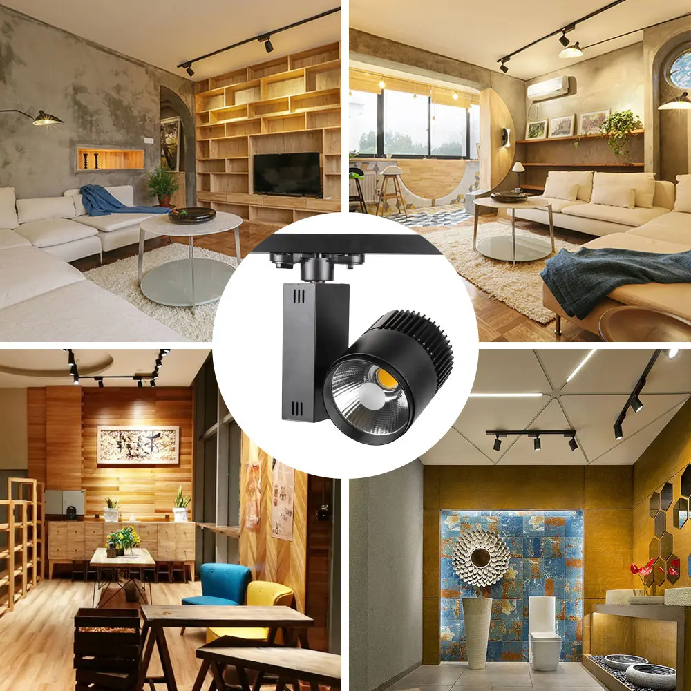 

Track Light Dimmable 30W Rail Spot Lamp LED Rail Lighting System Showroom Clothes Shoes Shop Store Spotlight Exhibition Lamps