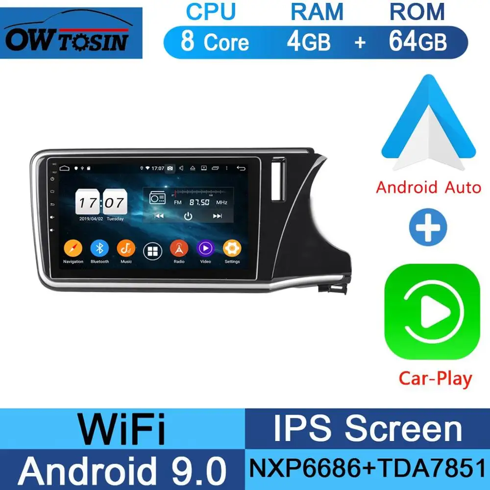 64G CarPlay Android 10," ips Android 9,0 8 Core 4G Оперативная память+ 64G Встроенная память автомобильный dvd-радиоплеер gps для Honda City DSP CarPlay попугай BT - Цвет: 64G CarPlay Android