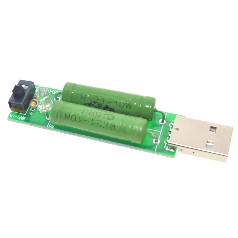Бесплатная доставка USB мини разрядный нагрузочный резистор 2A/1A с переключателем