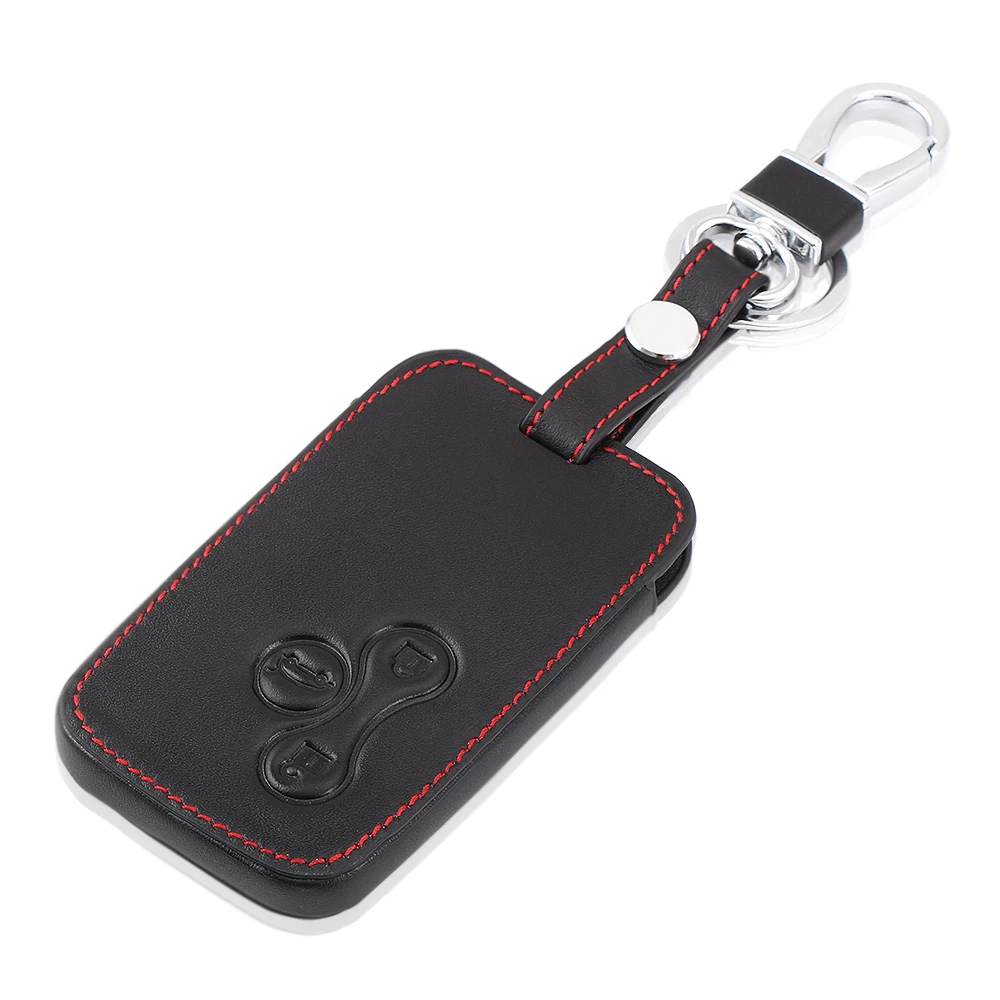 Кожаный чехол для ключей Renault Clio Megane Scenic Grand 3 кнопки Smart Keyless Entry дистанционного