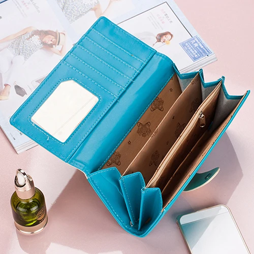 2016 женский длинный клатч из искусственной кожи с кошкой кошелек чековой книжкой