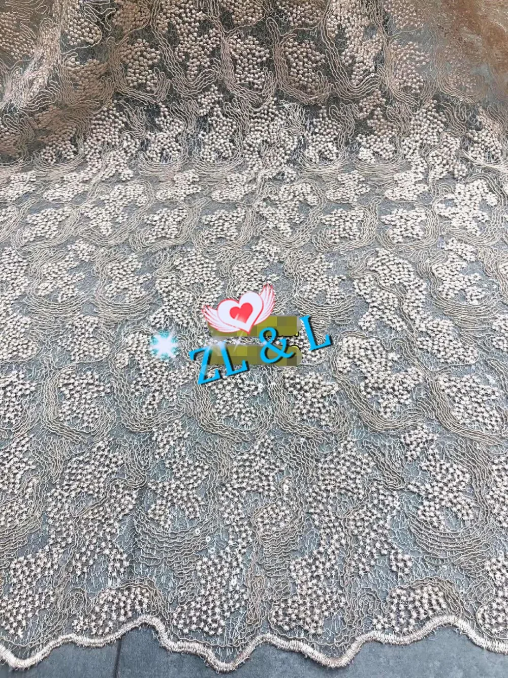 2019 bright silk thread plus strand embroidery French mesh African lace fabric 50308 water soluble for wedding dress skirt | Дом и сад