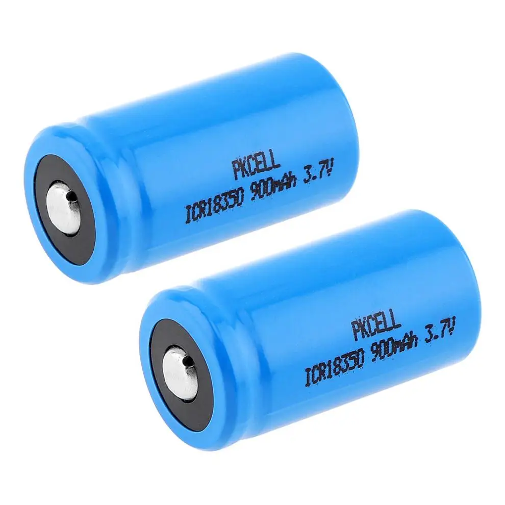 2 шт./лот PKCELL 900mAh 3 7 V ICR 18350 литий-ионная аккумуляторная батарея с 1000 циклами для