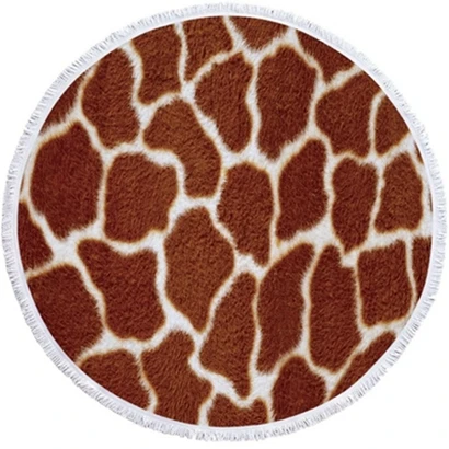 Beach towel17 Круглое пляжное полотенце с рисунком леопарда и тигра с кисточками из микрофибры 150 см, летний коврик для плавания и пикника, гобелен, одеяло для путешествий - Цвет: Beach towel17