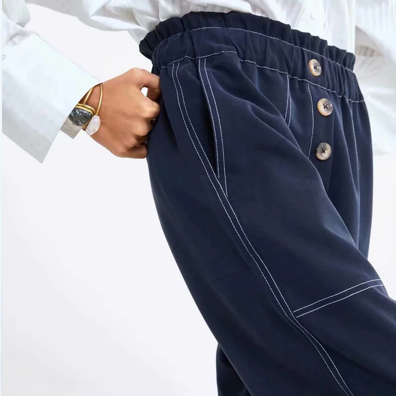 2019 женские повседневные брюки сексуальные свободные широкие длинные эластичный