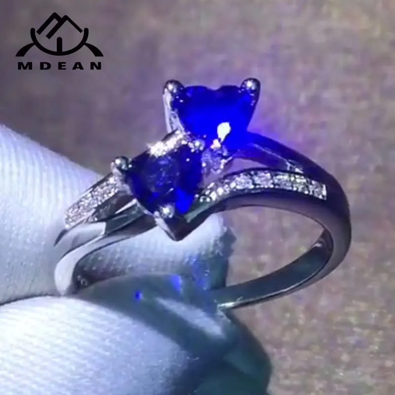 Обручальное кольцо MDEAN из белого золота для женщин обручальное в форме сердца