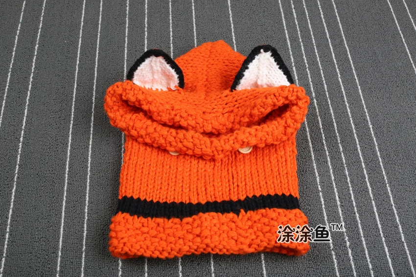 2015 осенне-зимний Детские шляпы кепки с лисой и животными теплый шерстяной