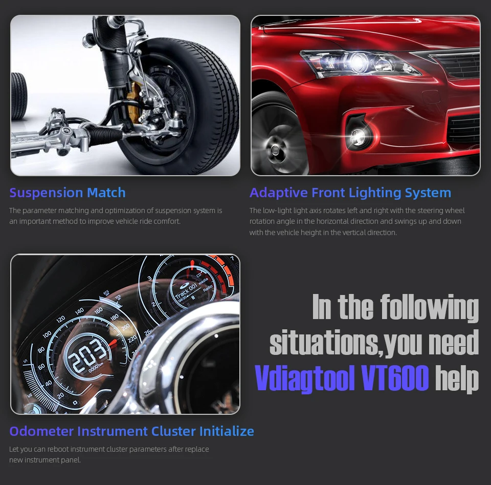VDIAGTOOL автомобильный диагностический VT600 OBD2 сканер инструмент рабочий бразильский автомобильный двигатель ABS SRS EPB кодирование OBD2 PK NT650 x100 pro crp129E