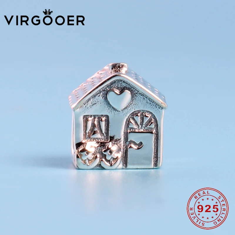 Virgooer милый дом из стерлингового серебра 925 пробы Diy подарок изящные бусы подходят