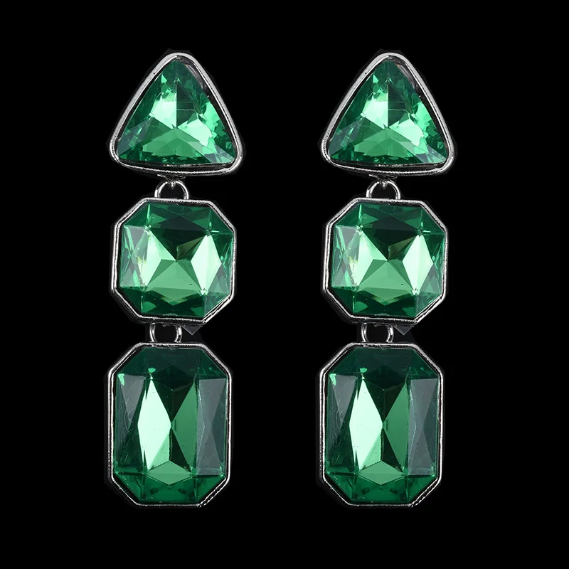 2020 Exquisite Vintage Classic brincos trend crystal geometric long stud earrings women red fashion statement earings | Украшения и