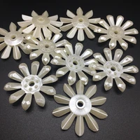 38mm abs pearl sun flower petals beads creamy white gear headdres bridal costume decoration exaggerated large blade meideheng