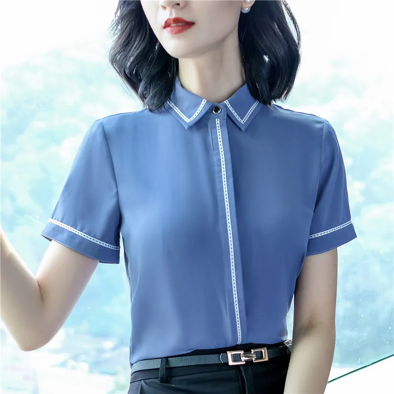 Blusas mujer de moda 2019 с коротким рукавом рубашки женские Лоскутные Женские топы и блузки