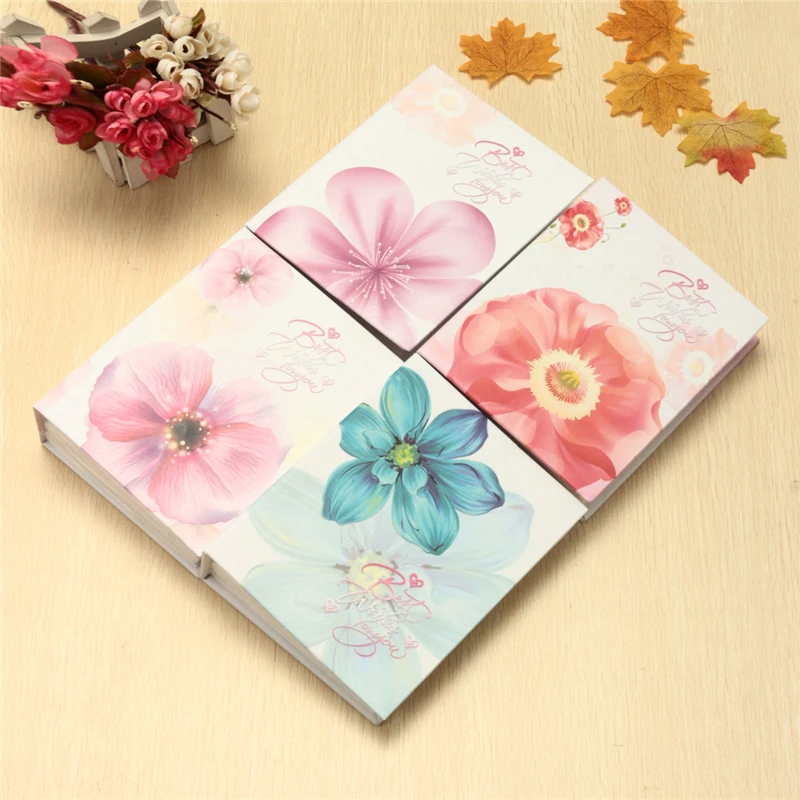 Изысканный Большой фотоальбом с цветами 6 дюймов 100 шт. 4 вида чехол для хранения