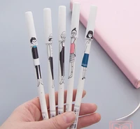 10pcslot korea lovely cartoon couple anime kawaii creative black gel pen stationery office school supplies