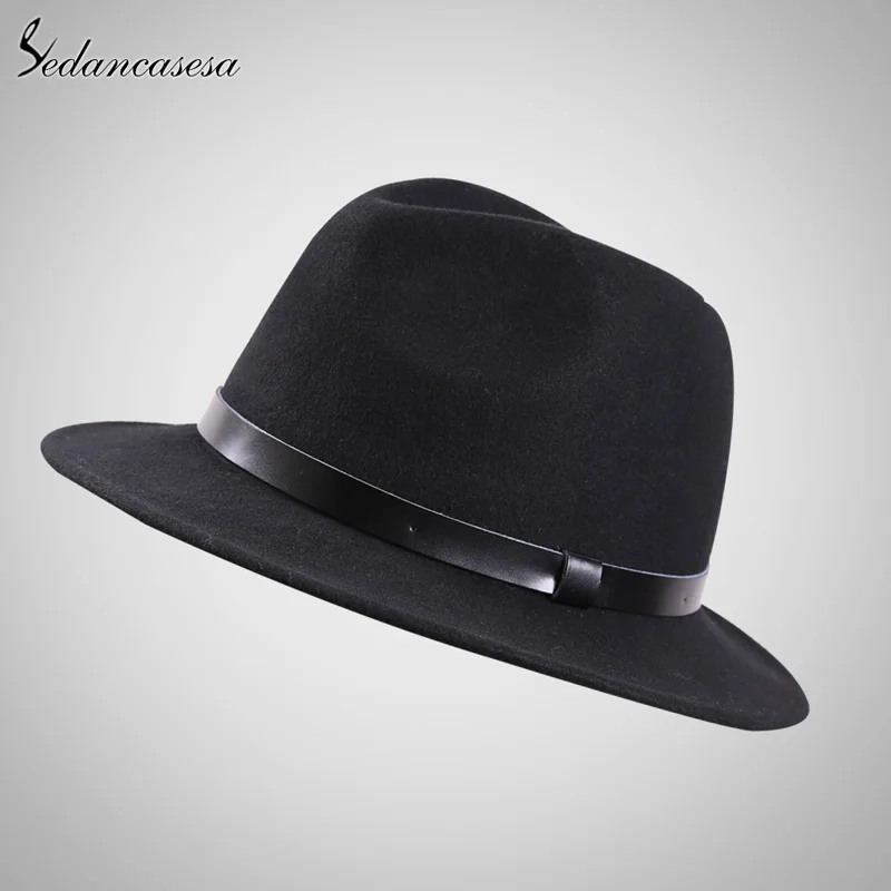 Sedancasesa английский стиль осенне зимняя женская шапка Fedora шляпа для женщин с