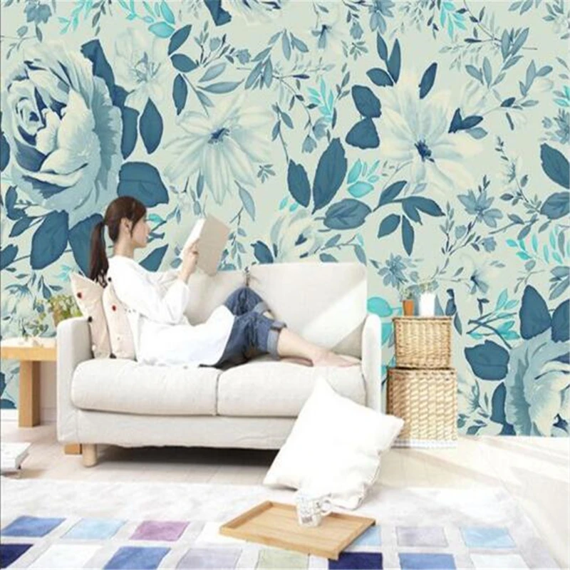 3D Фотофон для отеля ресторана большие зеленые цветы настенная живопись |