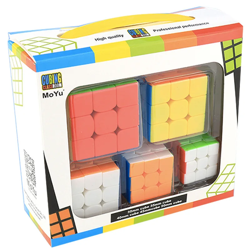 33333 set Кубик Moyu комплект 2x2 3x3 4x4 5x5 скоростной куб набор Mofang Jiaoshi волшебный куб MF2S MF3S MF4S MF5S Набор пазлов игрушка в подарочной коробке - Цвет: 33333 set