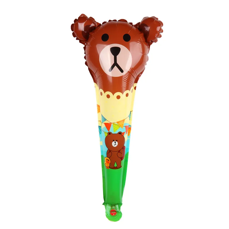 QGQYGAVJ Медведь Свинья Овцы Кролик Минни Микки Hand Stick мультфильм фольгированные