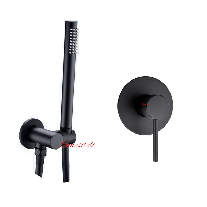 Smesiteli 5 лет гарантии твердая латунная матовая черная ванная комната ручная